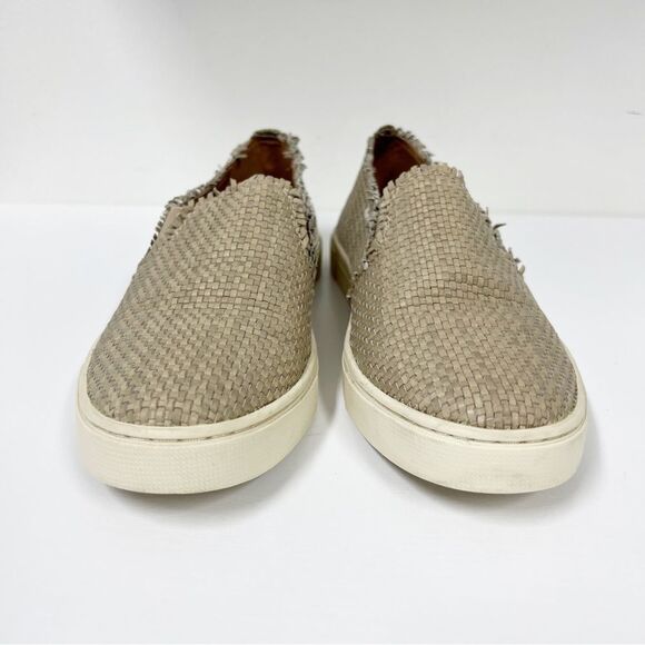 Frye Ivy Fray Woven Slip On Sneaker 8 Cement - Picture 2 of 5
